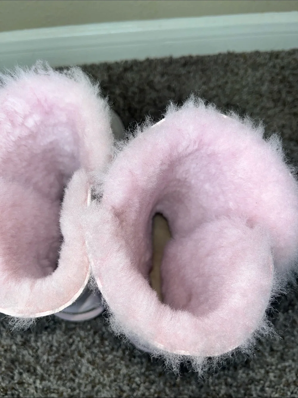 UGG Women's Light Pink Shearling Pom Pom Winter Boots